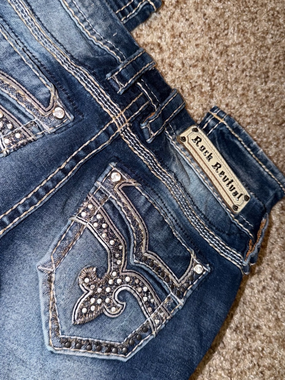 Rock Revival Dark Blue skinny Jeans - Picture 2 of 4